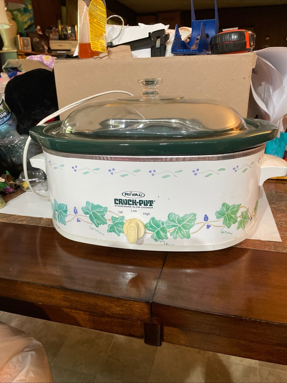 RIVAL Crockpot Ivy Model 3760 Slow Cooker 4.5 Quart Oval  Vtg WORKS